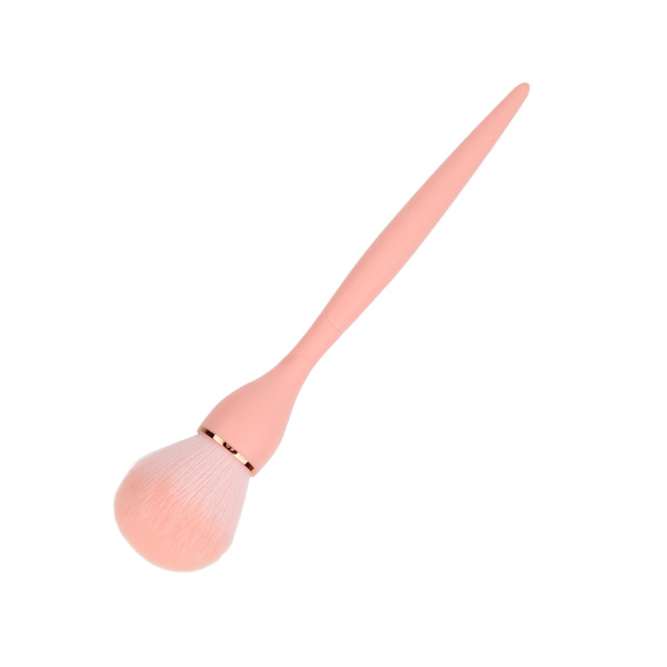 Sminkborste för rouge, professionell, bärbar, mjuk syntetisk fiber, lös puderborste, kosmetiskt verktyg för kvinnor, rosa