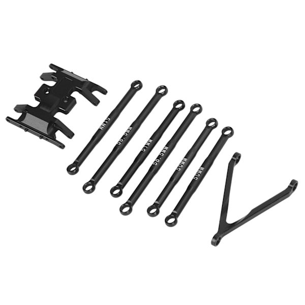 6 stk. trækstangsæt til SCX24 Aluminiumlegering Letvægts Ekstraordinært design 1/24 trækstangsæt til Axial SCX24 RC bil Sort