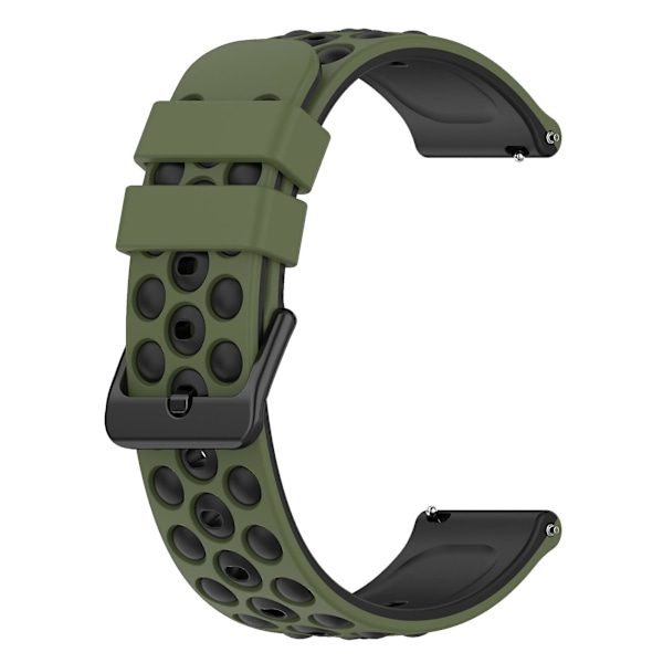 Garmin Venu 2 Plus / Venu Sq 2 20mm Blød Silikon Urrem Army Grøn & Sort
