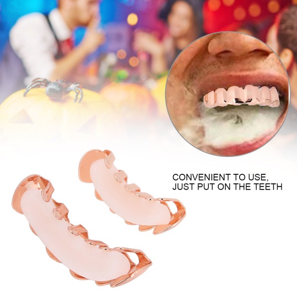 Skinnende tenner Hip Hop Prop Teeth Accessory Decoration for Halloween Party Gift