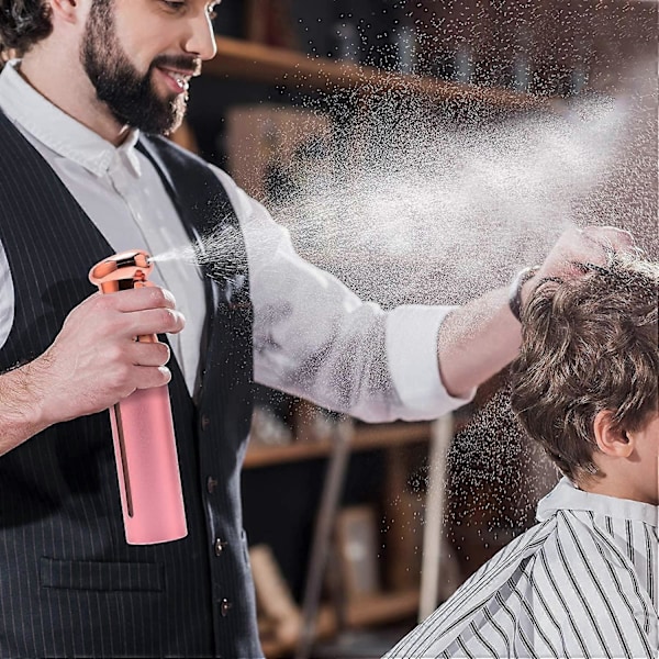 Salonkampaamotyylinen hiussuihkepullo, hienojakoinen jatkuva suihkepullo | 300 ml aerosolitonta suihketta, ruusunpunainen