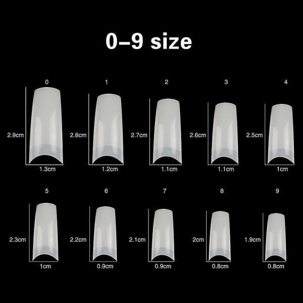 500 Count Professionella spetsiga falska franska naglar konstgjorda akrylnagelspetsar