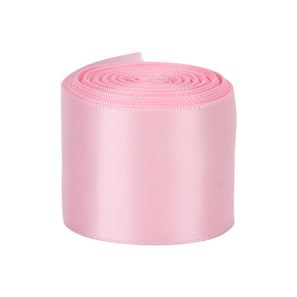 Dubbelsidigt satinband Party Bröllop DIY Polyesterband för presentinpackning Hårflätor Hantverk 1.5inPink
