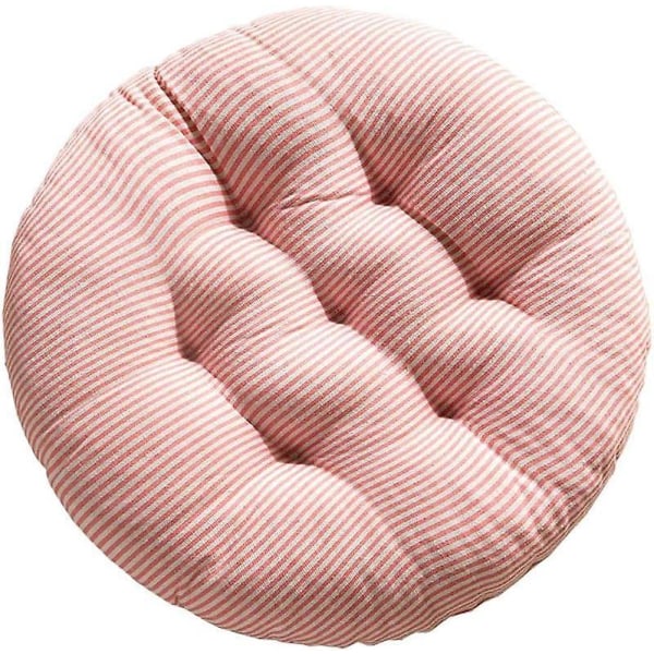 40x40 cm rund lyserød stribet stolepude - blød og elegant kontorstolepude