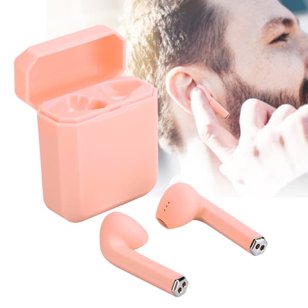 Bluetooth Headset Stereofonisk Brusreducering Beröring Vattentät Svettresistent TWS Hörlurar Rosa