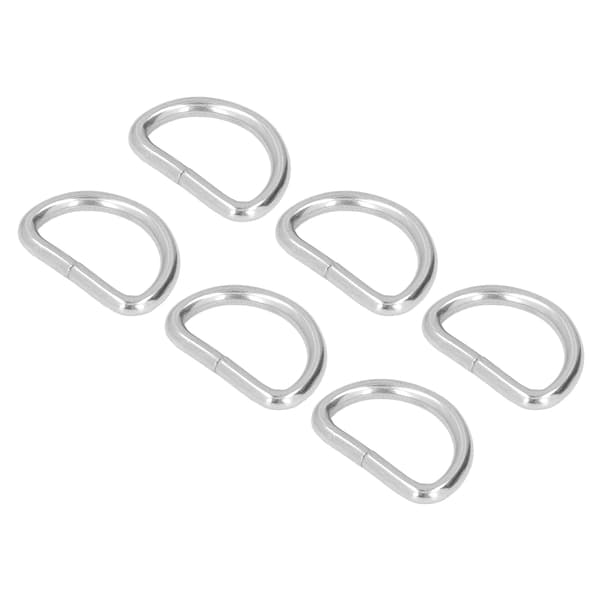 100 stk D-ringer solide holdbare blanke brede bruksområder falmeløse enkle å montere metall D-ringer sølv