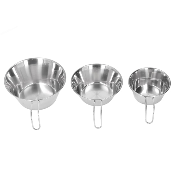 3-delars rostfritt stål camping skål set bärbar BBQ hopfällbar mugg skålar bergsklättring picknick köksartiklar
