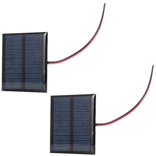 2 stk. 5,5V 0,6W kablet solpanel multifunktionelt bærbart mini solpanel polysilicium