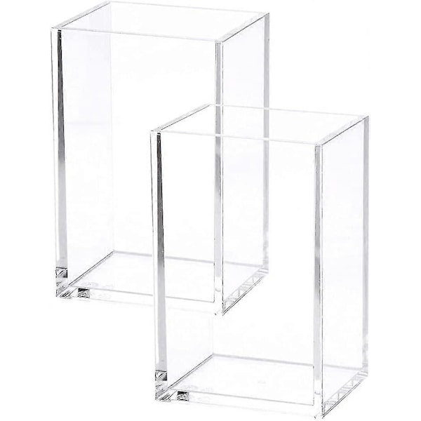 2 kpl Kirkas akryylinen kynäteline, meikkisiveltimen pidike akryyliset työpöytätarvikkeet 8,5 x 8,39 x 4,37 tuumaa Zekai