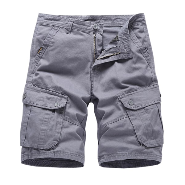 Løse fit herre sommer shorts med flere lynlåslommer 3XL grå