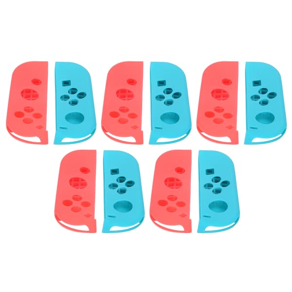 5 sæt silikone gamepad-cover stærk beskyttelse spilmaskine tilbehør til NS Switch Rød Blå