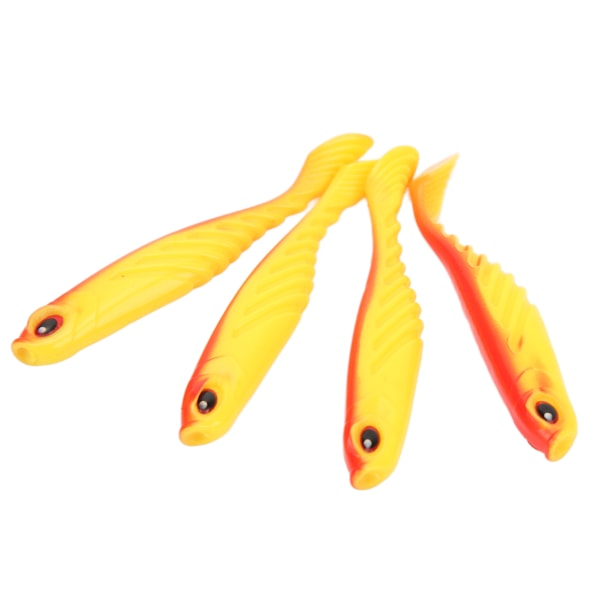 4PCS AR48 75mm/3.2g T-svans mjukt bete Dubbla färger Konstgjorda fiskedrag Wobblers Red Back