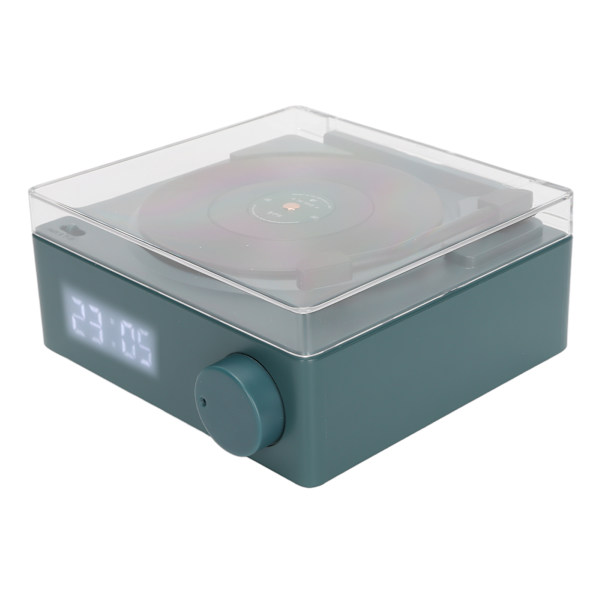 X11 Bluetooth Väckarklocka högtalare 360 ​​graders stereoljud Retro Roterande Vinyl Skiva Väckarklocka Högtalare DC 5V1A Svartgrön