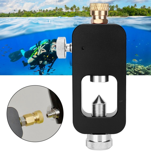 DEDEPU Scuba Adapter Heads Diving Transverter Stor flaska till liten flaska 8MMsvart