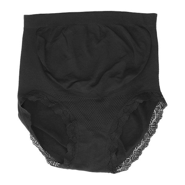 Maternity Panties High Waist Breathable Lace Seamless Maternity Underwear for Women 11K Black M