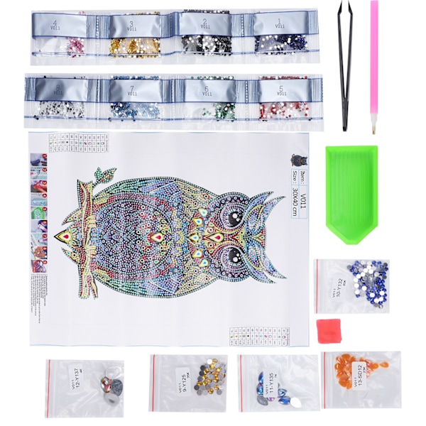 Kristalli DIY timanttimaalaussetti värikäs pöllökuvio koti seinäkoriste makuuhuoneeseen toimistoon aikuisille lapsille lahja