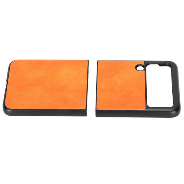 Lychee mönstrad lädertelefonfodral Fullt skydd Stöttålig för Samsung Galaxy Z Flip 3Orange