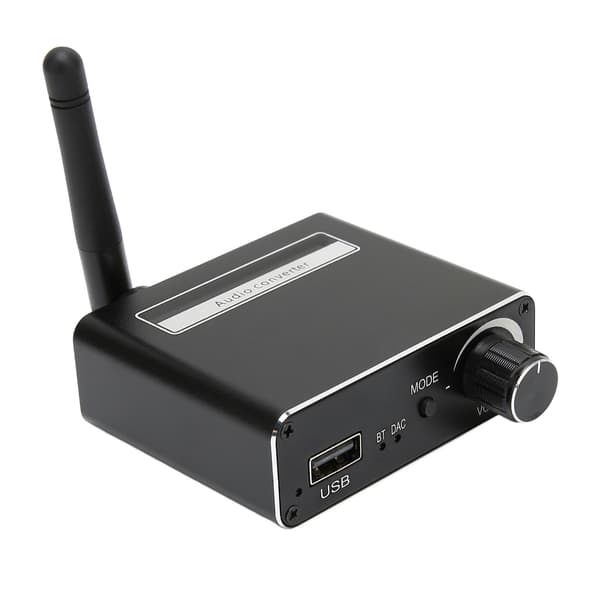 Digital til analog lydkonverter koaksial til RCA 3,5 mm DAC trådløs lydadapter med Bluetooth-mottaker