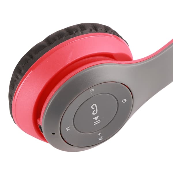 Bluetooth-headset foldbart tung bas ergonomisk trådløst sportsøretelefon til studerende voksne hjemmekontor skole rød