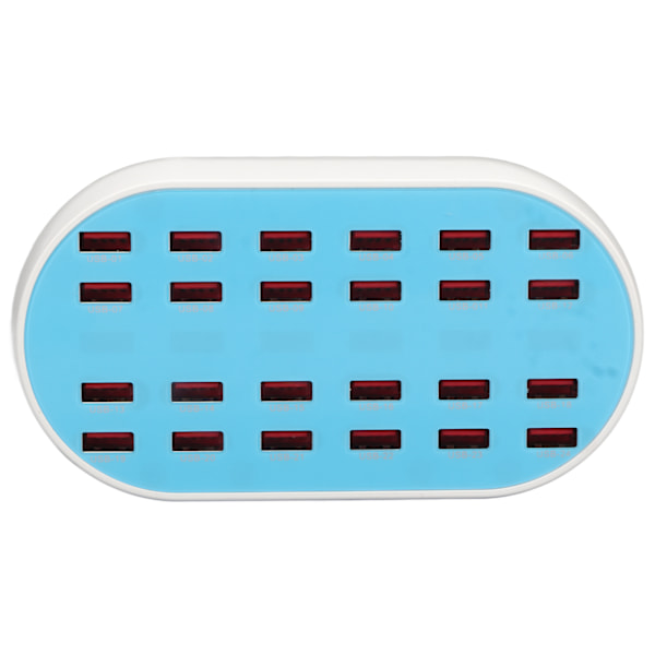 USB-ladestasjon 160W 24 porter Smart Chip Multippel USB-skrivebordslader for hotellbutikkskole 100‑240V EU-plugg