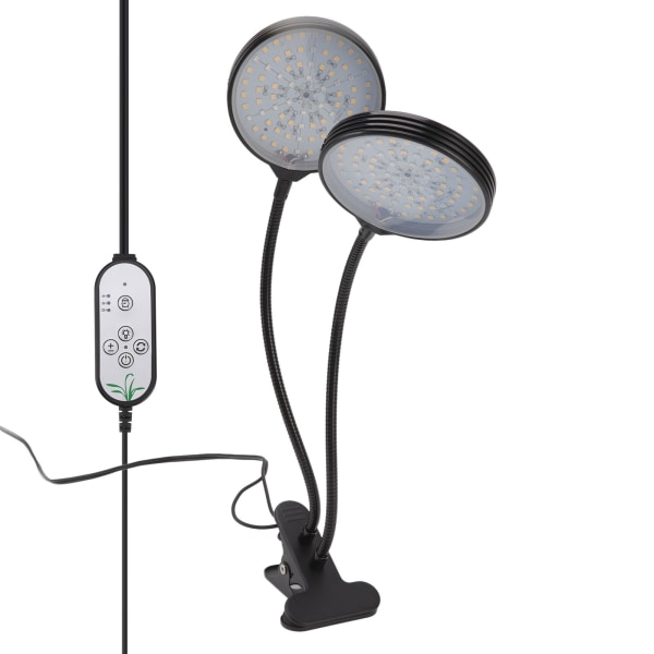 Plantevekstlys Timing 5 Dimbare Nivåer Vanntett Dobbelthode 30W USB-drevet LED Plantelampe med Klipsbase