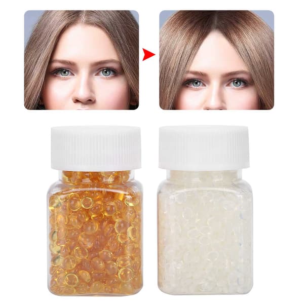 Hårförlängning Keratin Granulat Hot Fusions Förlängningslim Pärltillbehör 50g x 2 Flaskor