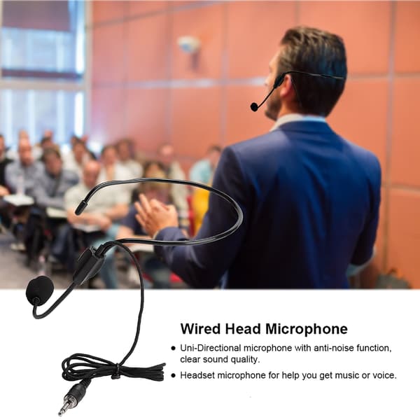 3 stk. 3,5 mm skrue stik kablet hoved kondensator mikrofon headset mikrofon til shopping guide