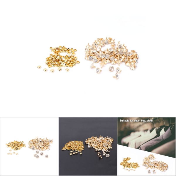 Krystallinnlegg i stoff hurtignagler 12 mm flekker studshette for DIY-lærdekorasjon (#4)