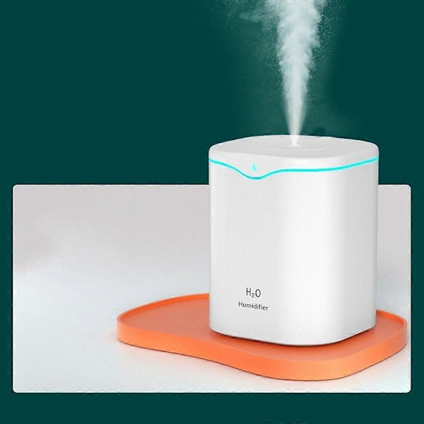2000ML USB Skrivebordsfukter med Dobbel Spray for Aromaterapi og Hudpleie Kjølig Tåke Luftrenser for Hjem og Kontor 1SprayPortWhite