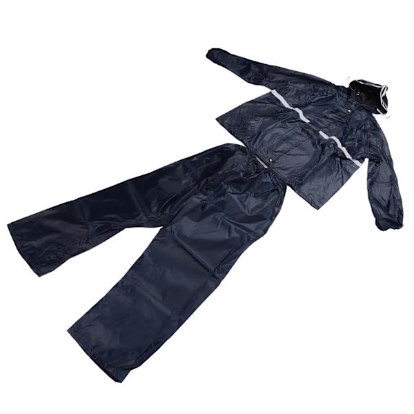 Halkeava takki housupuku hengittävä vedenpitävä sadetakki setti kaksinkertainen kerros sadetakki setti miehille naisille Oxford Navy Blue L