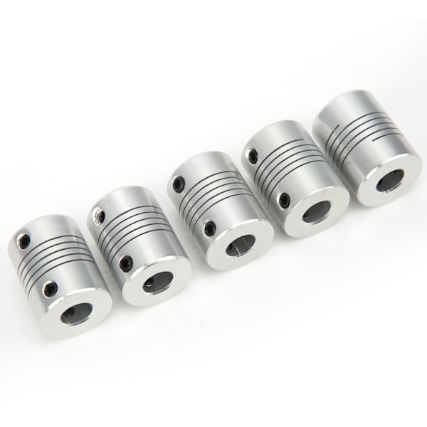 5 stk fleksible akselkoblinger for 3D-skriver trinnmotor aluminiumslegering kobling 5 x 8 mm