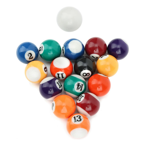 16 STK 32MM Miljøvenlig Resin Mini Børne Billardbold Legetøj Poolbord tilbehør