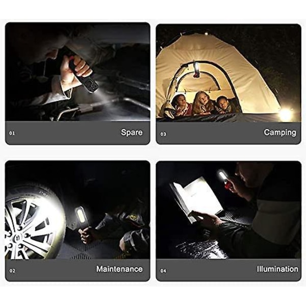 360 Graders Roterende LED Arbejdslampe 2 i 1 Inspektionslygte - 4.2 x 3 x 4cm