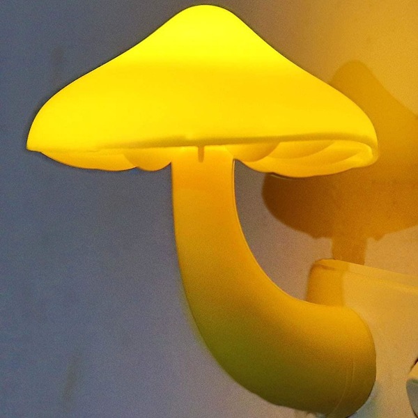 Söt Svamp LED Nattlampa Plug-In för Sovrum Badrum Trappor Kök Hall Perfekt för Vuxna och Barn