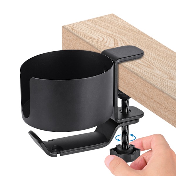Under Desk Hovedtelefon Stativ 360 Graders Rotation Desktop Vandkop Opbevaring Mount til Kontor Sort