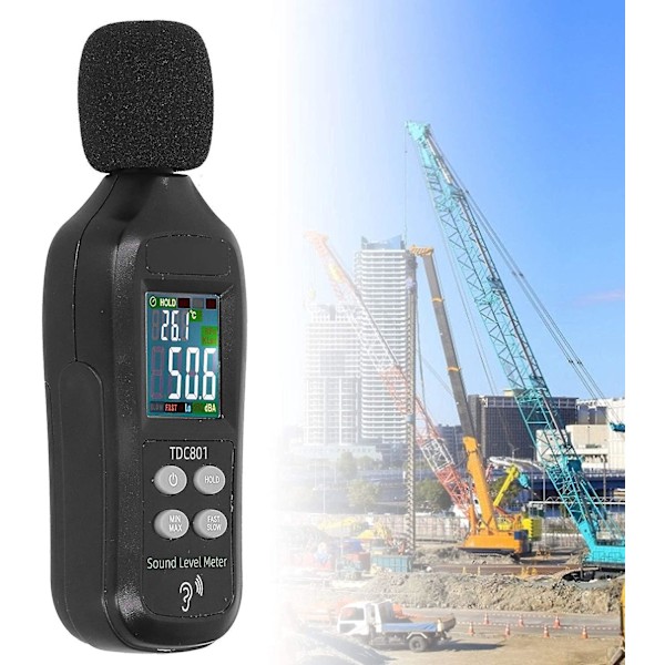 Bærbar Digital Lydniveau Måler 35db-135db Decibel Måler LCD Display Digital Lydniveau Måler Monitor
