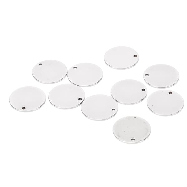10 stk. flade runde blanke vedhæng glattere overflader diameter 2 cm DIY tilbehør til halskæder armbånd øreringe ankelkæder