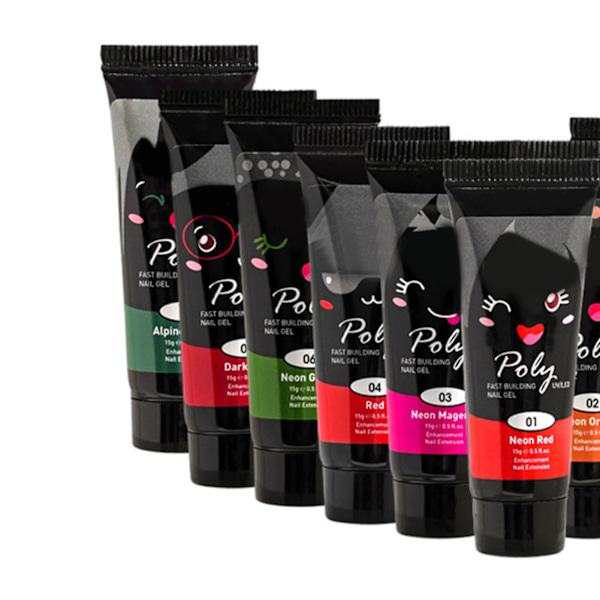 12 st 15 ml nagelförlängningsgel, smärtfri, luktfri, säker UV-nagelkonstgel för nagelsalonger