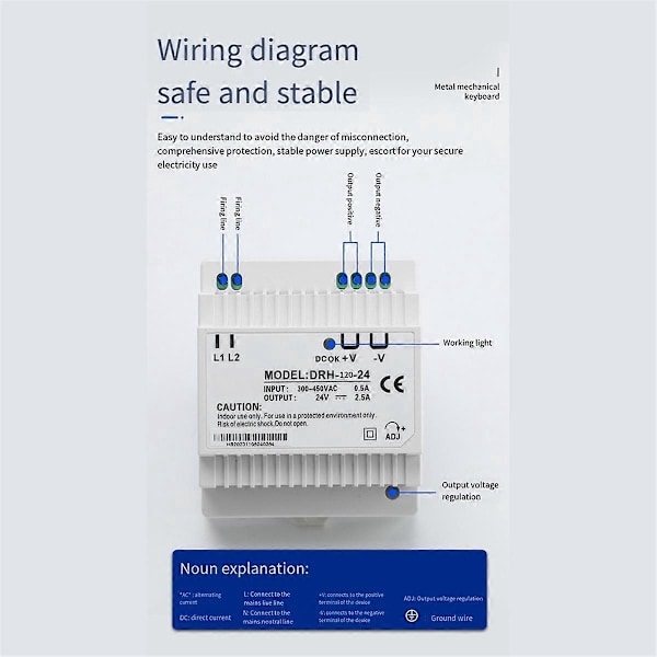 DRH-120-24 Switchande Nätaggregat 380AC 120W Enkel Utgång 24V