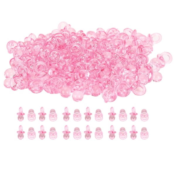 200 st Akrylnapp Baby Dop Födelsedagspresent Mini Dekoration Tillbehör Rosa