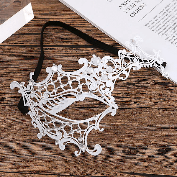 Glitrende Rhinestone Venetiansk Maskerademaske for Kvinner - Perfekt for Fester, Ball og Kveldsarrangementer