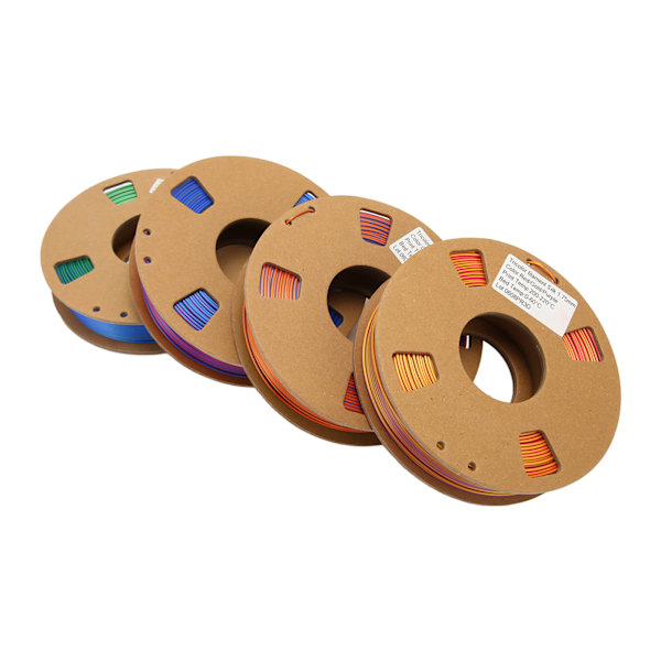 4 stk 3D-skriverfilament i tre farger, 1,75 mm, 250 g nettovekt, 200 til 220 grader Celsius PLA-filament for påfylling og erstatning