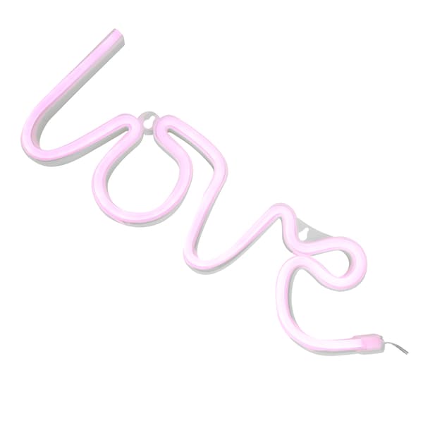Multifunksjonelt hjerteformet neonskilt, rosa LED-neonlys for julefest og bryllup
