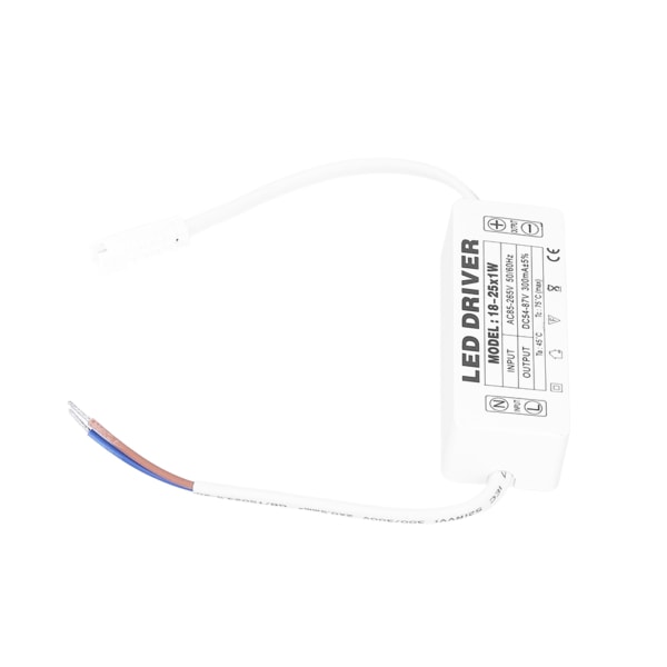 18‑25X1W LED Driver Konstant Strøm 300mA inngang AC85‑265V Utgang 54‑87VDC LED Driver Transformator
