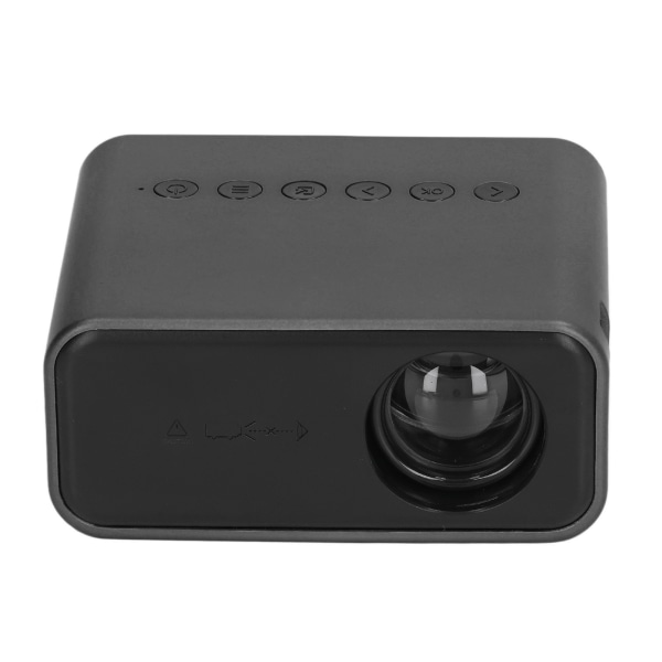 Miniprojektor Bærbar Mini Hjemmefilmprojektor HD LED Mikro Mobiltelefon Sammeskjermprojektor for bærbar PC TV Telefon Nettbrett Svart EU-plugg 100-240V