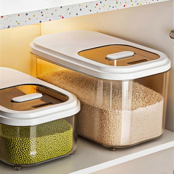 Kitchen Organizer with Sliding Lid Large Capacity Easy Clean Design Container for Cereal and Pet Food Storage L L