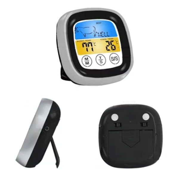 Digitalt kjøtttermometer med øyeblikkelig avlesning, berøringsskjerm, mattermometer med lang sonde for matlaging og grilling på kjøkkenet