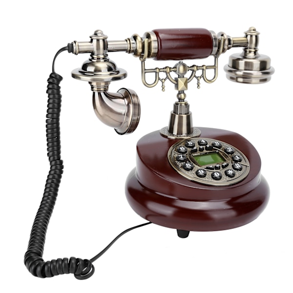 Retro-stil Resin Telefon Roterende Skive Håndsæt Desktop Fastnettelefon til Hjemmekontor Hotel