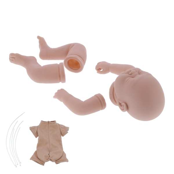 22 tums DIY docka kit omålad tom docka spädbarn mjuka lemmar docka delar tillbehör set
