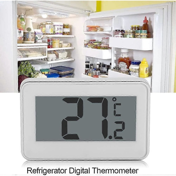 Kjøleskapstermometer, LCD Digitalt Kjøleskapstermometer med Justerbart Stativ og Magnet, -20 til 60 (-4F til 140F)